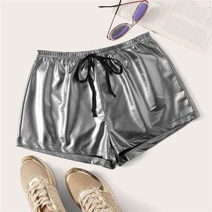 SHEIN Solid Drawstring Summer Shorts