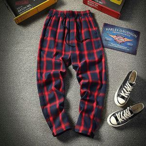 Plaid Jogger Runners Trousers